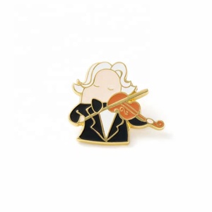 Người biểu diễn dàn nhạc giao hưởng sừng Clarinet <span class=keywords><strong>Violin</strong></span> sáo tam giác sắt nhạc cụ huy hiệu Trâm kim loại pin - Product Image 6