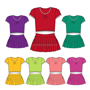 Conjunto de Yoga para Niñas, Conjunto de Falda Corta de Verano para Niñas, Ropa de Yoga para Niñas, Logotipo Personalizado, MOQ Bajo, Envío Rápido - Product Image 3