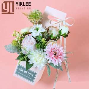 Boîte cadeau miniature de luxe avec poignée, boîte en papier pliable personnalisée pour la Saint-Valentin, la fête des mères, mariage élégant, fournitures pour fleuristes - Product Image 2