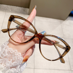 กรอบแว่นตา Cat Eye รุ่น TR90 แบบเต็มกรอบ ป้องกันแสงสีฟ้า สำหรับผู้หญิง เลนส์ Plano เลนส์เรซิ่น - Product Image 1