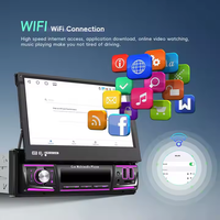 Podofo 7 ''1 Din Autoradio Android Car Radio 4 + 64G Flip Retráctil Pantalla táctil Inalámbrico Carplay y Android Auto BT/WIFI/GPS USB