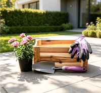 Jardinière rectangulaire en bois de cèdre robuste, facile à assembler, potager surélevé portable pour fleurs, herbes et légumes de patio