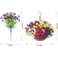 Panier suspendu artificiel en plastique multicolore avec doublure en fibre de coco pour la décoration intérieure de Thanksgiving et de mariage