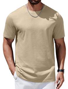 T-shirts épais en coton 100% pour hommes T-shirts basiques à col rond et à manches courtes en vrac - Product Image 5