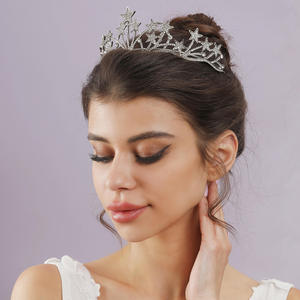 Tiaras de Novia de Cristal Plateado con <span class=keywords><strong>Estrellas</strong></span> Diversas de Lujo, Corona de Cristal, <span class=keywords><strong>Diadema</strong></span> de Pedrería, Collares, Tocados, Accesorios para el Cabello de Novia - Product Image 3