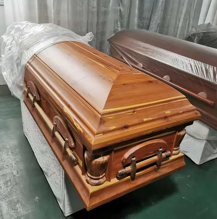 Ataúd de madera barato para adultos funerarios con la mejor pintura