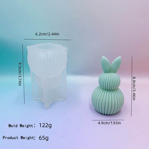 Toptan aromaterapi mum silikon kalıp DIY paskalya tavşanı el yapımı alçı dekorasyon reçine kalıp - Product Image 5