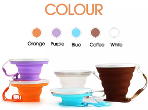 Bộ Cốc Uống Nước Có Thể Mở Rộng Cốc Du Lịch Gấp Gọn Bằng Silicon Cốc Cắm Trại Gấp Gọn Bằng Silicon Có Nắp Đậy - Product Image 2