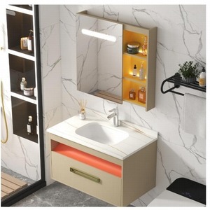 อ่างล้างหน้าติดผนังขนาด 80 ซม. สีนมกาแฟ วัสดุเซรามิกแบบชิ้นเดียว - Product Image 2