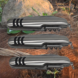 أداة متعددة الاستخدامات 7 في 1 من الفولاذ المقاوم للصدأ، سكين جيب فضي متين، تصنيع حسب الطلب، سكاكين جيب بالجملة - Product Image 3