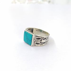 Anillo de Turquesa, Plata de Ley 925, Anillo de Piedras Preciosas, Ajustable, Turquesa Hecha a Mano, Colección de Anillos Finos, Joyería de Plata, Precio al por Mayor - Product Image 4