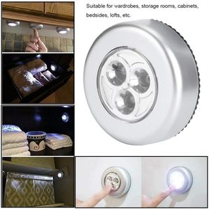 Modern <b>Mini</b> Round 3 <b>LED</b> Push Tap Stick Touch up Home Cabinet <b>Light</b> - Product Image 2