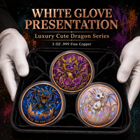 Pièce de monnaie en cuivre pur 999 de 1 oz, série Dragon qui brise la coquille, style graffiti, colorée, en relief 3D, édition UV, pièce de monnaie de collection en cuivre