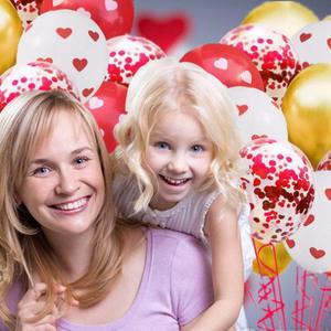 Palloncini con Coriandoli <span class=keywords><strong>a</strong></span> Forma di Cuore, 42 Pezzi, 12 Pollici, Rosso Bianco e Oro, per San Valentino, Festa della Mamma, Matrimonio, Fidanzamento - Product Image 5