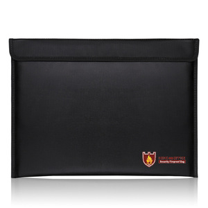 Bolsa Ignífuga para Documentos 28x38cm Negra Horizontal Sellada para Almacenamiento Seguro de Objetos de Valor y Documentos - Product Image 1