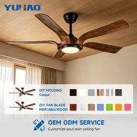 Ventilateur de plafond LED BLDC avec télécommande, 56 pouces, 5 pales en ABS, pour hôtels, restaurants, usines OEM ODM