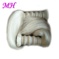 Meilleures ventes : Cheveux de Yak chinois 100% naturels (blanc/noir), en vrac 1kg, non-Remy, double trame machine, pour perruque, lisses type ventre de Yak