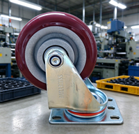 Roulettes industrielles robustes pivotantes en PU avec plaque de fixation pour la manutention des matériaux en usine