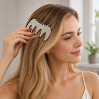 Nouvel outil de soin du cou et du corps, grattoir-peigne relaxant en acier inoxydable 420, planche de massage Gua Sha pour drainage lymphatique