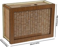 Cash Coin Retro Money Saving Box avec compteur Money Saver Tirelire en bois Tirelire pour enfants et adultes