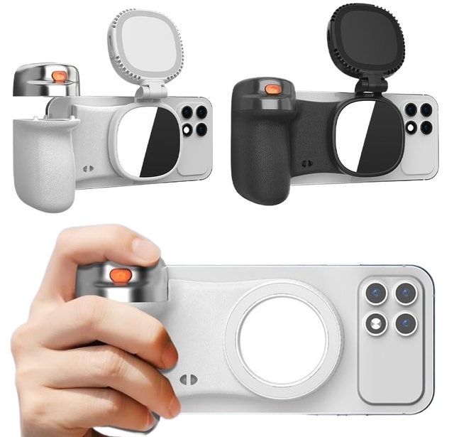 Phone Camera Grip Smartphone Shooting Holder Selfie Handle Snap with Wireless Shutter Button Remote for Iphone Android