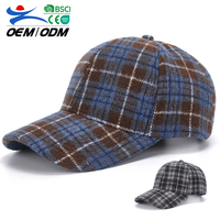 Gorra de Béisbol Deportiva Personalizada de Alta Calidad, Ajustable, para Hombre y Mujer, Diseño a Cuadros, para Invierno, Estilo Urbano, Deportivo, de 6 Paneles