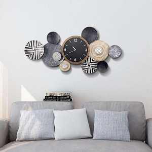 Reloj de Pared de Dos Piezas de Hierro y Vidrio con Diseño Antiguo, Funciona con Pilas, Decoración para Sala de Estar - Product Image 3
