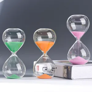 Placcatura trasparente soffiata a mano orologio con sabbia in vetro colorato clessidra timer per sabbia in vetro borosilicato alto 5min 30 min 60min clessidra