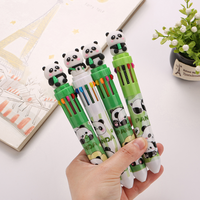 Stylo Bille Multicolore Créatif Panda Mignon 10 Couleurs – Papeterie Animale Kawaii pour École, Bureau, Cadeau Enfant – Vente en Gros