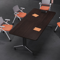 Table de conférence rectangulaire moderne en bois massif, design écologique, pieds réglables, option pliable, mobilier de bureau, 10 places