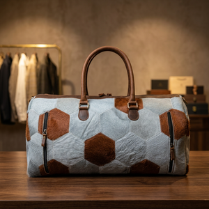 Sac à main en cuir véritable de haute qualité, design personnalisé, deux sangles, grande fermeture éclair, style vintage, léger, imperméable, pour vêtements - Product Image 1