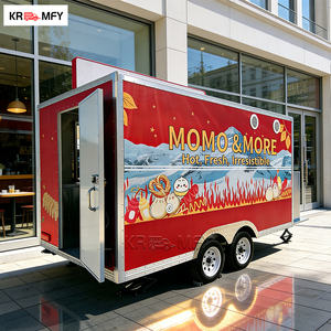 Remorque alimentaire mobile multifonctionnelle KR Trailer avec barre de remorquage, double évier, station de vente de bonbons et chips, cuisine entièrement équipée, 4 roues - Product Image 1