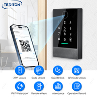 Kit de sistema de control de acceso a puertas impermeable Tediton TTlock Wifi, sistema inalámbrico de control de acceso a puertas para hoteles con software.
