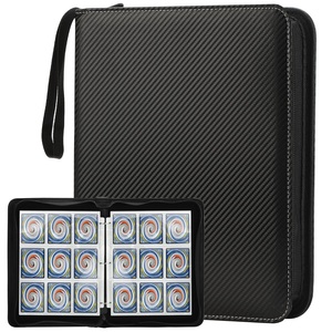 Carpeta para Tarjetas de Crédito con 9 Bolsillos y 50 Fundas para Tarjetas, Capacidad para 900 Tarjetas, Cierre de Cremallera de PVC - Product Image 1