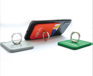Soporte de teléfono con anillo de Metal, billetera para teléfono móvil, funda de silicona para tarjetero - Product Image 3