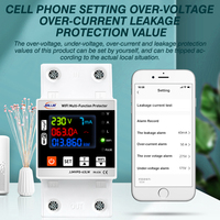 Protector de Sobretensión Inteligente JIUJI con WIFI, Pantalla LCD, Voltaje Ajustable, Función de Temporizador, Ajuste Digital, Protector de Fugas para Hogar y Fábrica