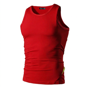 OEM Custom Logo Casual Embroidery 100% Cotton Breathable Quick Dry Men's Plus Size Gym Bodybuilding Tank <b>Top</b> Summer - Product Image 1