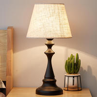 Lampe de table en fer moderne pour chambre à coucher, bureau - Protection des yeux, lumière de nuit, style rétro américain