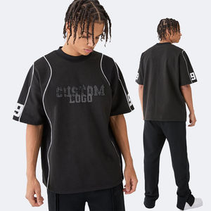 Camisetas para hombre, ropa de calle lisa, Camiseta de algodón 100% cuadrada en blanco de gran tamaño, camiseta de talla grande con serigrafía de 300gsm para hombre - Product Image 1