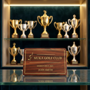 Carte de membre en bois pour club de golf, RFID 13,56 MHz NTAG215 pour contrôle d'accès - Product Image 1