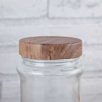 Bocaux en verre transparent de 150 ml, 250 ml, 380 ml avec couvercle métallique à vis pour le stockage alimentaire (miel, gelée, sauce chili, cornichons, confitures)