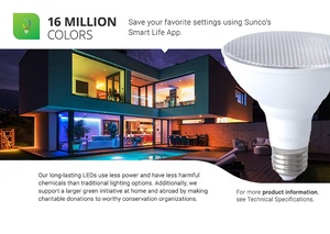 Thông minh graffiti wifi màu xanh răng mờ màu RGBW Alexa giọng nói E26 bóng đèn Led PAR38 bóng đèn - Product Image 4