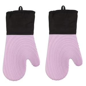 Kefei Kitchen Cooking Oven Mitts Non-Slip Heat-Resistant Silicone Cotton Anti-Scalding Baking <b>Bakeware</b> with Printed Style - Product Image 1