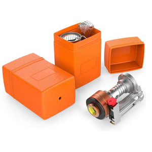 Jsjm Bạc Kim Loại Mini Trọng Lượng Nhẹ Đồ Nấu Nướng Xách Tay Bếp Gas Burner Cho Cắm Trại Backpacking Chuyến Đi Nấu Ăn Ngoài Trời - Product Image 5