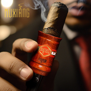 Muxiang Cigar Filter Mouthpiece Portable Fragrant Briar Wood Round Shape Gift Box Included - Product Image 3