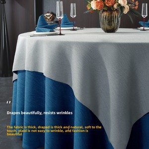 Mantel Redondo <span class=keywords><strong>de</strong></span> Poliéster Grueso <span class=keywords><strong>de</strong></span> Alta Gama <span class=keywords><strong>para</strong></span> Hotel Tianjin Ma Star, Color Sólido, <span class=keywords><strong>de</strong></span> Alta Calidad, <span class=keywords><strong>para</strong></span> Comedor, Restaurante y Banquetes - Product Image 1