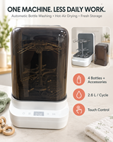 Lave-biberons électrique automatique grande capacité avec séchage à air chaud pour 4 biberons, stockage 24h, réservoir d'eau 2,6L, OEM ODM