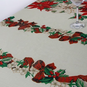 Commercio all'ingrosso Di Natale decorazione della casa Del Fiore tavolo panno di stagione di vendita di biancheria da tavola impermeabile copertura di tabella del poliestere - Product Image 4