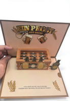 Cartes d'invitation d'anniversaire personnalisées en papier, gâteau d'anniversaire 3D pop-up, impression UV, estampage à chaud doré, carte de vœux cadeau