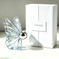 Flacon de parfum en verre à forme unique personnalisée, style papillon, 30 ml, 100 ml, flacon de parfum transparent de luxe avec vaporisateur à pompe pour femmes